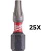 Milwaukee Bit Shockwave per Avvitatori ad Impulsi TX20 25 MM 25PZ Milwaukee - 4932430875