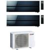 Mitsubishi Electric Climatizzatore Mitsubishi Dual Split MSZ-LN Kirigamine Style 9000+12000 R32 A+++ WiFi MXZ-2F53VF4 Nero 9+12
