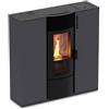 Kalor Stufa a Pellet ad Aria Kalor Quadra 10C 9kW 225m3 2 Canalizzazioni Grigio - QUADRA.10CTR-GPKA