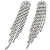 Clearine Nappe Orecchini per Donne Lunga Goccia Strass Cristalli Pendenti Dichiarazione Sposa Matrimonio Gioielli