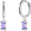 NovaNavel Orecchini baguette viola in argento