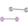 NovaNavel Piercing capezzoli punto luce rosa in argento