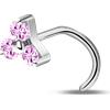 NovaNavel Piercing naso triangolo rosa in argento