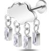 NovaNavel Piercing orecchio nuvola bianca in argento