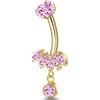 NovaNavel Piercing ombelico petali rosa in oro