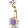 NovaNavel Piercing ombelico in oro con cristallo viola opale