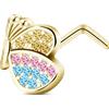NovaNavel Piercing naso farfalla in oro con cristalli arcobaleno