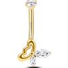 NovaNavel Piercing ombelico farfalla con cristalli in oro