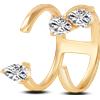 NovaNavel Anello con tre diamanti taglio a goccia in oro