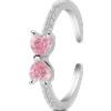 NovaNavel Anello fiocco luminoso rosa in argento