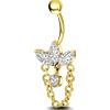 NovaNavel Piercing ombelico taglio marquise con catena in oro