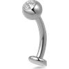 NovaNavel Piercing ombelico floating con pietra bianca in argento