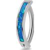 NovaNavel Piercing ombelico cerchietto con pietra azzurra opale in argento