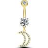 NovaNavel Piercing ombelico piccola luna in oro