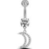 NovaNavel Piercing ombelico piccola luna in argento