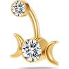 NovaNavel Piercing ombelico doppia luna in oro