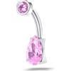 NovaNavel Piercing ombelico goccia infinita rosa in argento