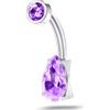 NovaNavel Piercing ombelico goccia infinita viola in argento