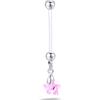 NovaNavel Piercing ombelico da gravidanza stella rosa in argento