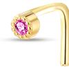 NovaNavel Piercing naso gemma fucsia in oro