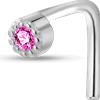 NovaNavel Piercing naso gemma fucsia in argento
