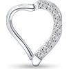 NovaNavel Piercing orecchio/naso cuore in argento