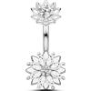 NovaNavel Piercing ombelico fiorellino in argento