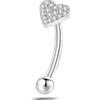 NovaNavel Piercing sopracciglio/orecchio cuore in argento