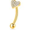 NovaNavel Piercing sopracciglio/orecchio cuore in oro