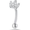 NovaNavel Piercing sopracciglio/orecchio tre petali in argento