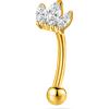 NovaNavel Piercing sopracciglio/orecchio tre petali in oro