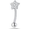NovaNavel Piercing sopracciglio/orecchio stella in argento