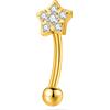 NovaNavel Piercing sopracciglio/orecchio stella in oro