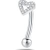 NovaNavel Piercing sopracciglio/orecchio cuore chic in argento