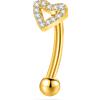 NovaNavel Piercing sopracciglio/orecchio cuore chic in oro