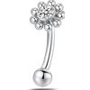 NovaNavel Piercing sopracciglio/orecchio margherita in argento