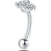 NovaNavel Piercing sopracciglio/orecchio sfere in argento
