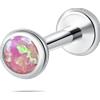 NovaNavel Piercing orecchio/naso/bocca sfera opale fucsia in argento
