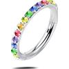 NovaNavel Piercing orecchio/naso/bocca cerchietto arcobaleno