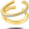 NovaNavel Orecchino ear cuff duo lumi bianco in oro