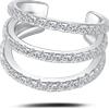 NovaNavel Orecchino ear cuff twin glow bianco in argento