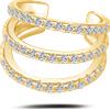 NovaNavel Orecchino ear cuff twin glow bianco in oro
