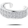 NovaNavel Orecchino ear cuff aura bianco in argento