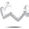 NovaNavel Orecchino ear cuff chevron bianco in argento
