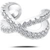 NovaNavel Orecchino ear cuff incrocio luxury bianco in argento