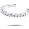 NovaNavel Orecchino ear cuff crystal bianco in argento