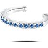 NovaNavel Orecchino ear cuff crystal blu in argento