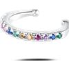 NovaNavel Orecchino ear cuff crystal arcobaleno in argento