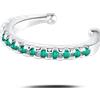 NovaNavel Orecchino ear cuff crystal verde in argento