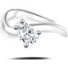 NovaNavel Orecchino ear cuff slim shine bianco in argento